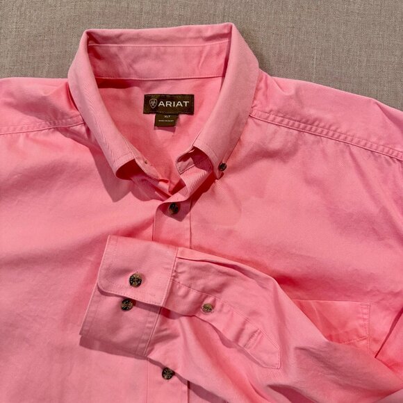 Ariat XLT Pink Western Cowboy Shirt Men’s Long Sleeve Button-Down Rodeo Ranch - Picture 1 of 9